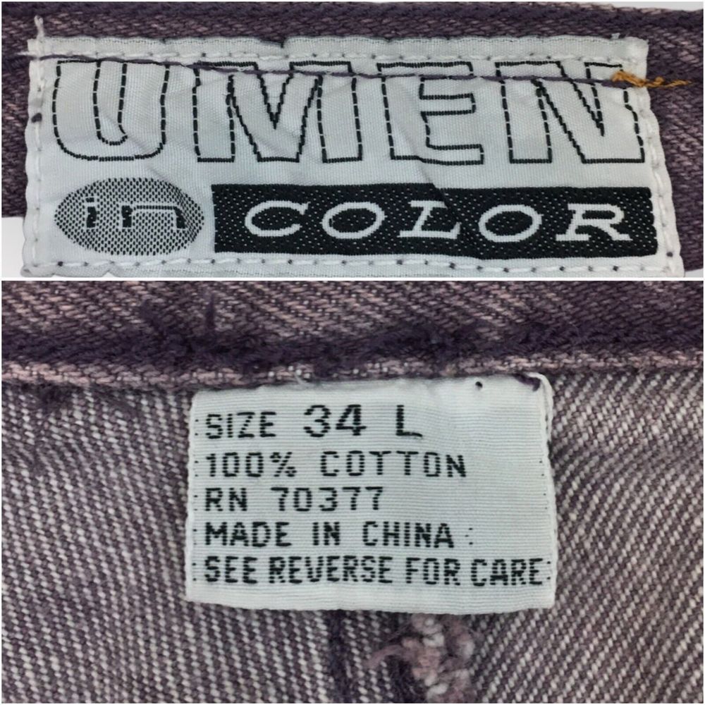 Vintage UMEN Jeans Mens‎ Size 32x33 Purple Wash Loose Fit Tapered Baggy Y2K 90s - Picture 6 of 9